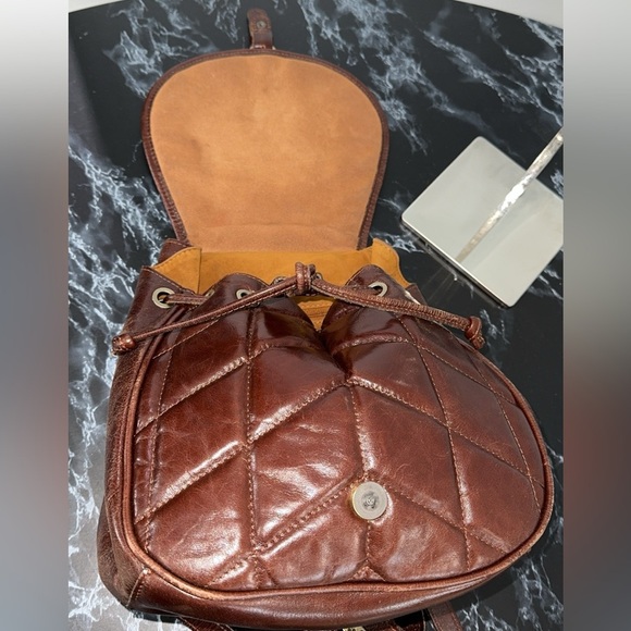 Patricia Nash - Quilted Oil Waxed Leather Itala Saddle Sling Bag - Brown - Picture 7 of 12